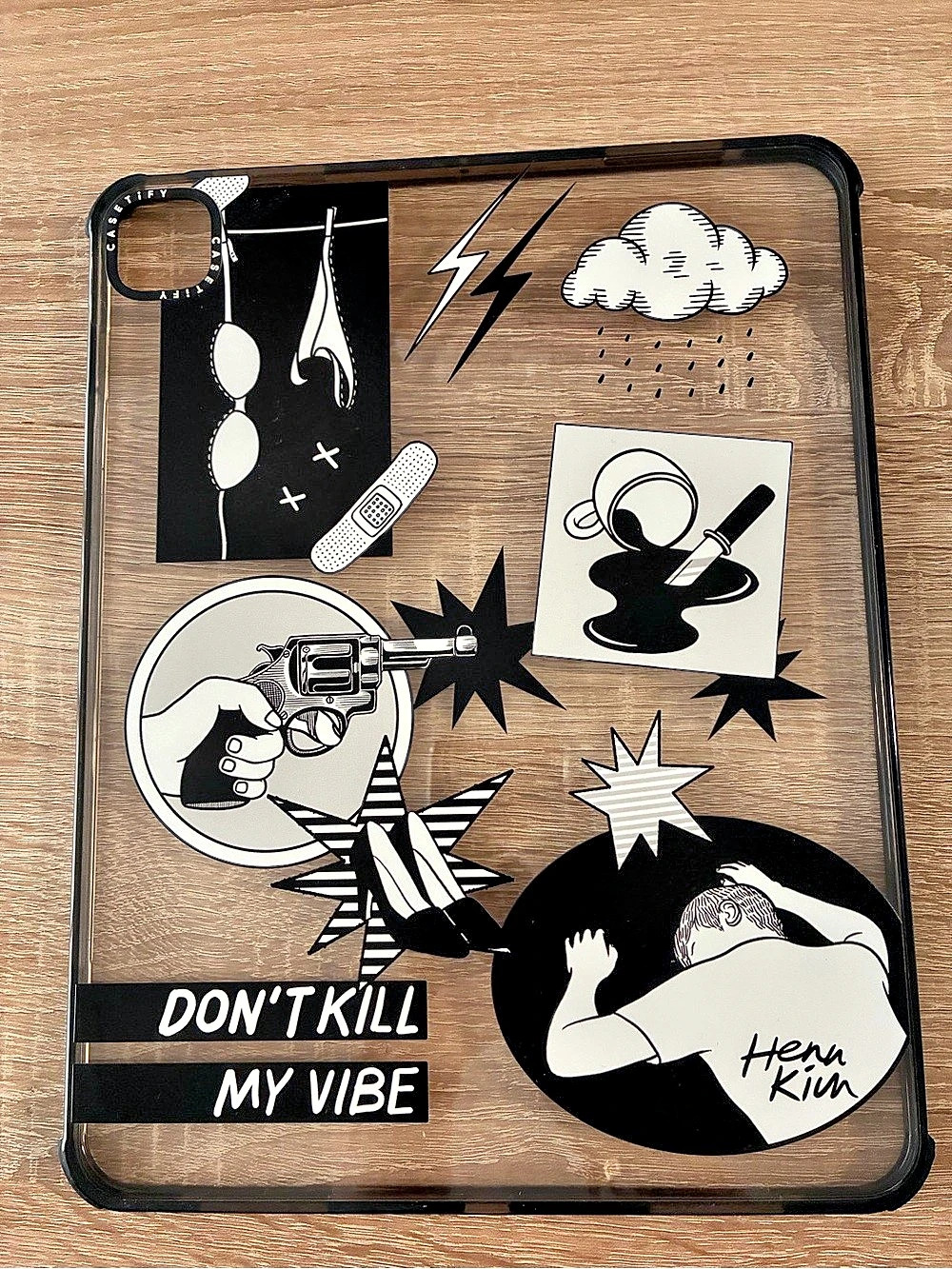 CASETiFY Henn Kim x CASETiFY iPad Pro 13 M4 Don’t Kill My Vibe Clear iPad Case